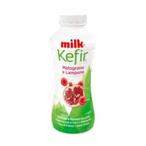 Milk kefir drink pomegranate and raspberry
