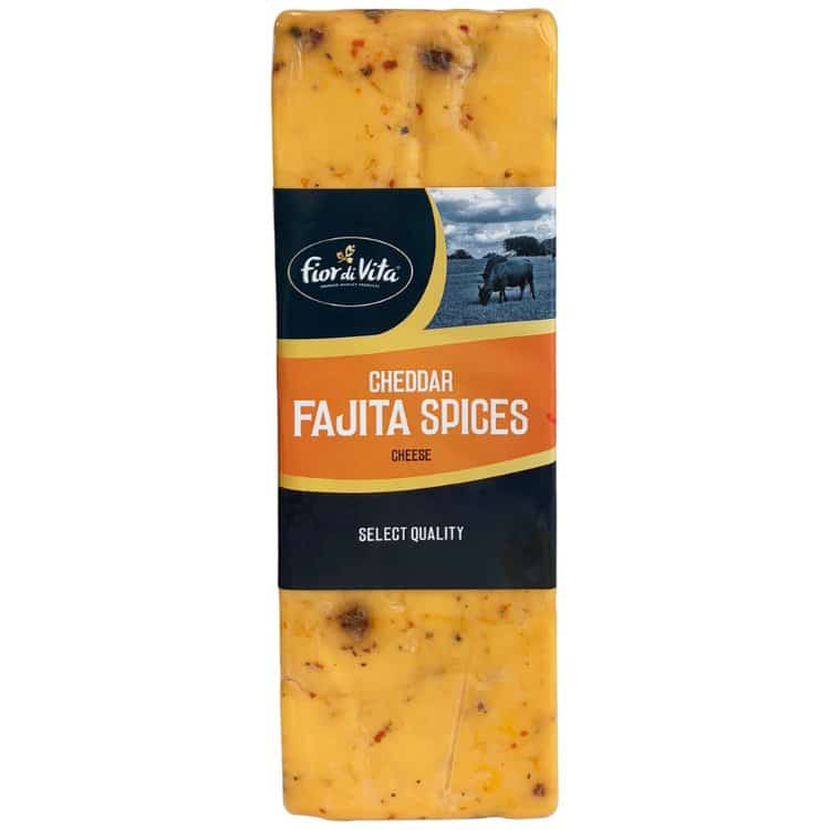 Image of Fior Di Vita Cheddar With Fajita Spices Block – 2.5Kg