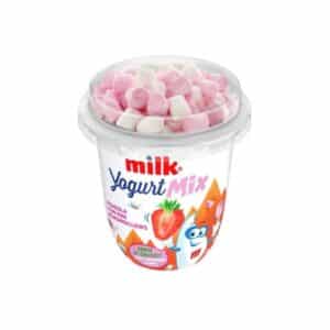 milk kids strawberry yogurt with mini marhsmallows
